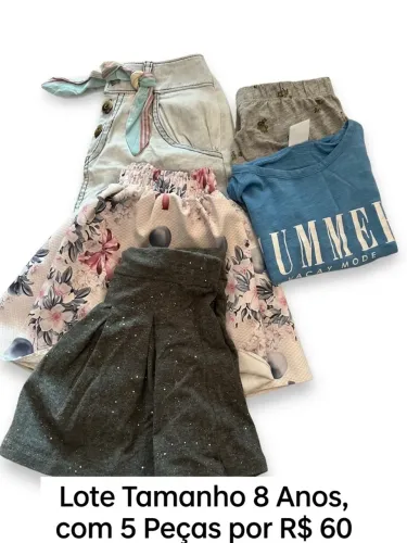 Lote roupa menina 8 anos 