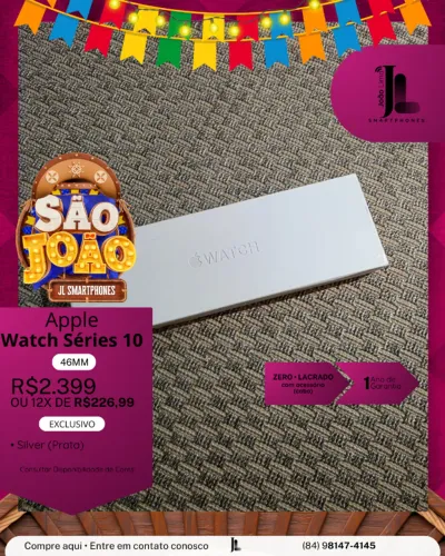 APPLE  WATCH SÉRIES 10, 46MM, LACRADO, LANÇAMENTO!