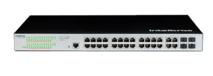 Switch Gerenciável Intelbras SG 2404 MR 24 Portas Gigabit + 4 Mini-GBIC (SFP)