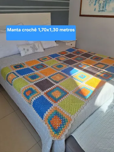 Meia colcha crochê