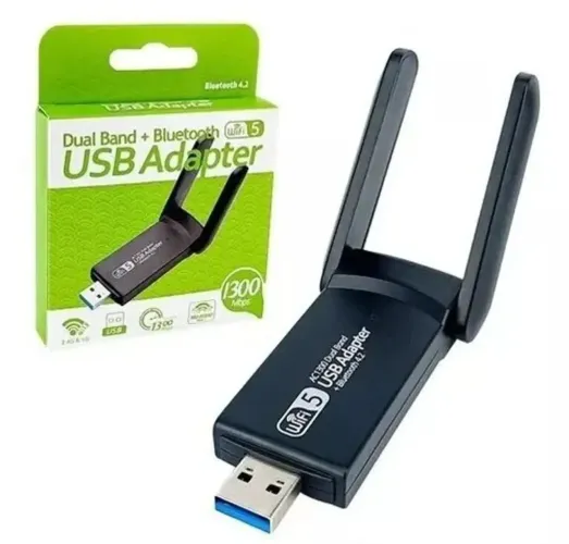 Adaptador Wi-fi-5 Dual Band,1300 mbps 2.4,5 GHz,3.0 Novo/Caixa