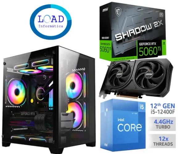 [NOVO] PC Gamer i5 12400f + RTX 5060 Ti 8g + SSD 1tb M2 - Com NF e Garantia
