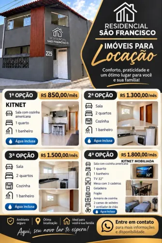Casa com 2 quartos/kitnet com 1 quarto / kitnet mobiliada
