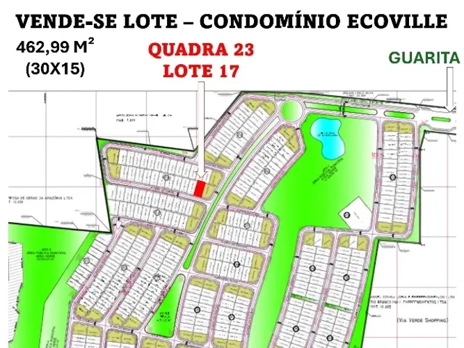Terreno 462m2 - Condomínio Ecoville
