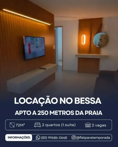 Apto mobiliado para locação próximo a praia do Bessa, em João Pessoa PB