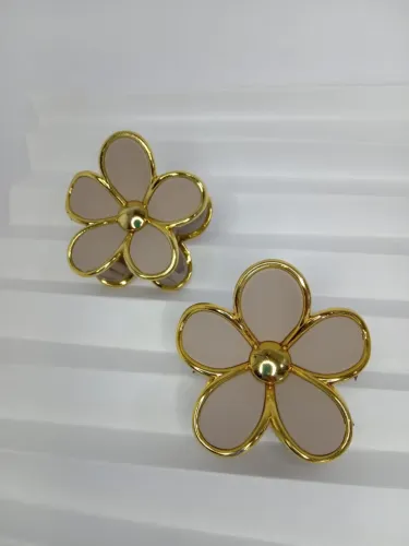 piranha flor para cabelo pregadeira bege