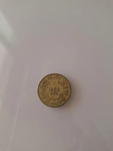 Moeda Antiga 1000 Réis 1924 - Rara Reverso Invertido - MBC
