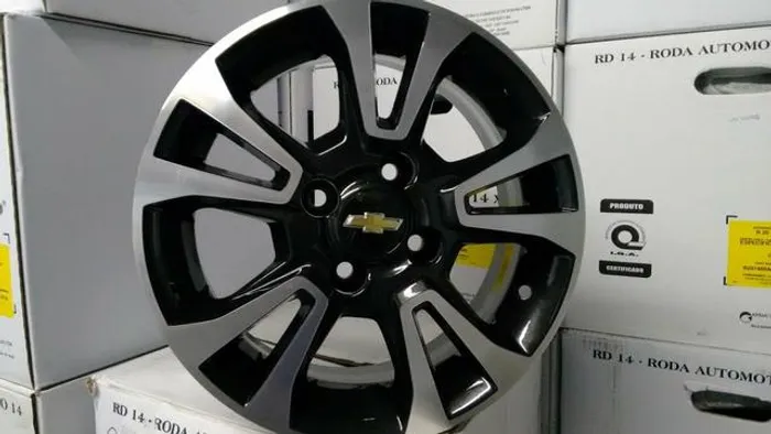 Roda aro 15 GM Onix Ltz Preta com diamantado Krmai Jogo 4X100