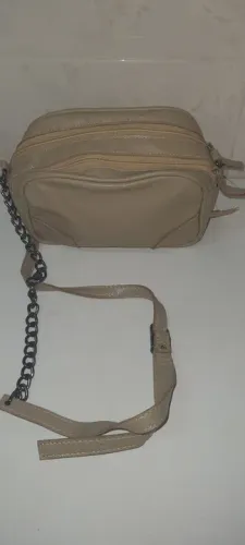 Bolsa couro alça corrente 