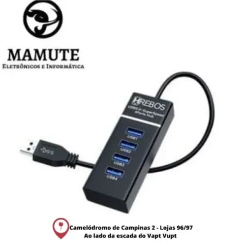 Hub Usb 3.0 - 4 Portas Hs-118 Hrebos
