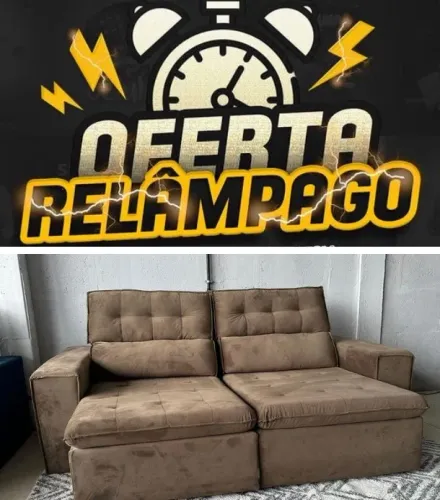 Super oferta sofá retrátil marrom Niterói 5 lugares