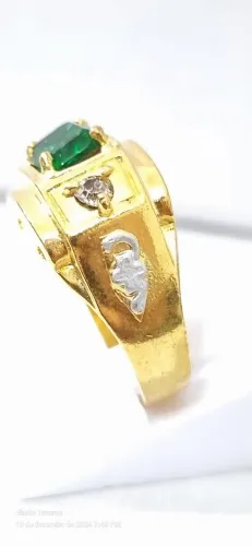 Anel de formatura enfermagem com emblemas prata