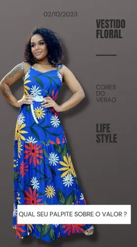 Vestido floral - Rosa /Azul