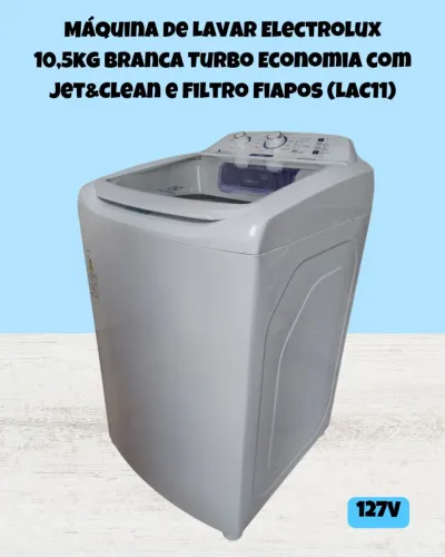 Máquina de Lavar Electrolux 10,5kg Branca Turbo Economia