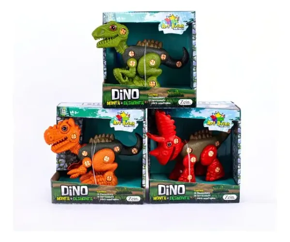 Dino Brinquedo Monta E Desmonta Jurrassic Triceratops T-Rex