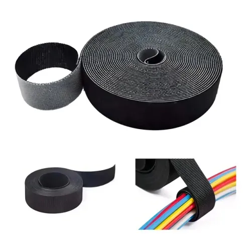 Velcro Dupla Face Slim 3 Metros por 2cm Preto, Organizador de Cabos e Fios - WZetta