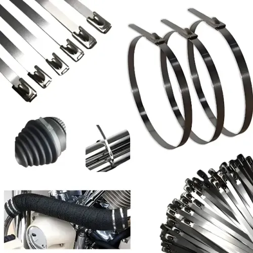  Abraçadeira Zip Tie Termotape Aço Inox 20cm Ømáx 50mm Aço Inox