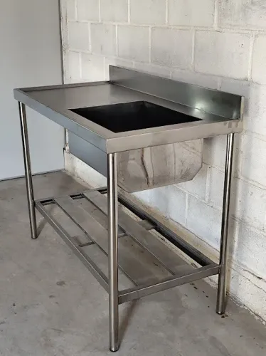 Pia em Aço Inox 1,08m com Bojo Simples