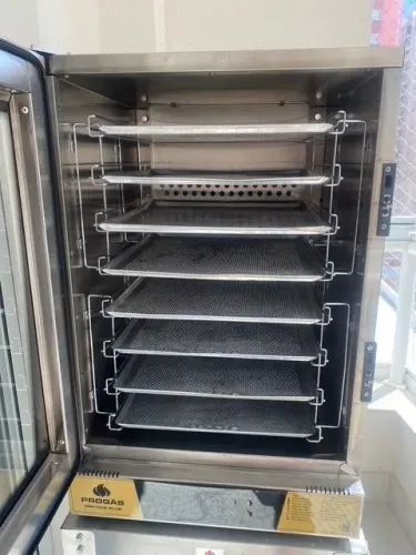 Forno Turbo Elétrico Prp008 Plus Dourado Vapor Progás  + Mesa Desmontável Mes-008