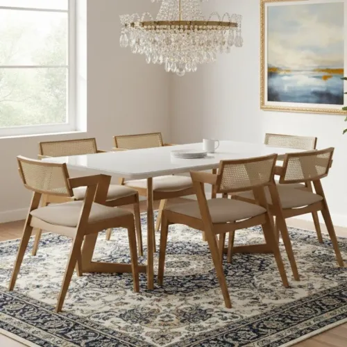 MESA JANTAR RICA EM DETALHES COM CADEIRAS EM MADEIRA SURPREENDA-SE!! IEUTT