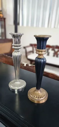 Decoração de luxo, par de castiçais luxo clássico 