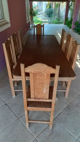 Mesa de Jantar Rústica com Cadeiras