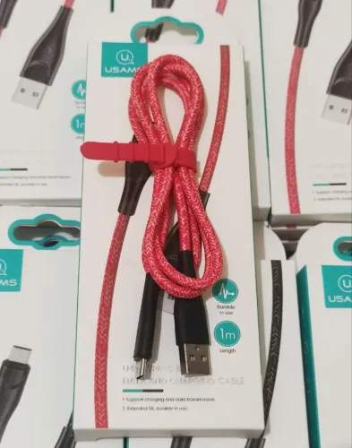 Cabo USB  para USB-C Trançado  2A - Original USAMS - 1 Metro - R$: 20,00