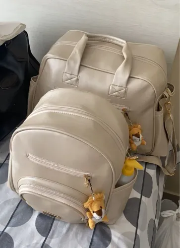Conjunto de bolsas maternidade em couro ecológico