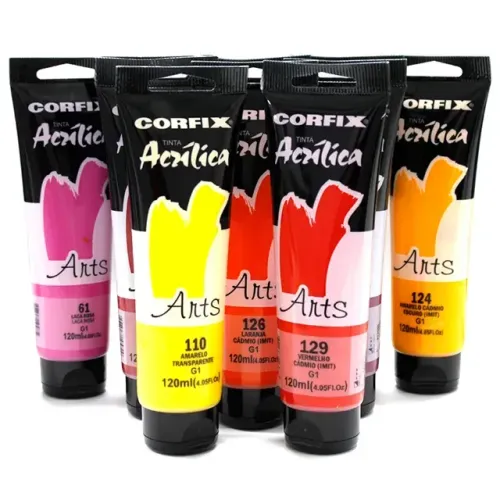 Kit Tinta Acrílica Corfix 120ml De Pintura Em Tela (8 Cores)