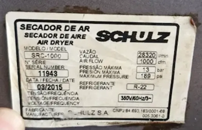 SECADOR DE AR COMPRIMIDO