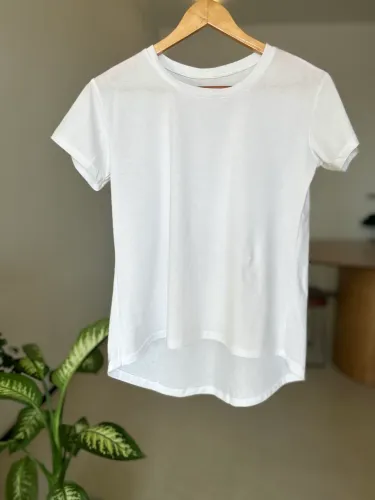 Camiseta Branca PP ao G Feminina de Algodão - Nova