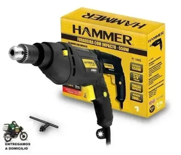Furadeira De Impacto Hammer 3/8 Pol 550w Profissional