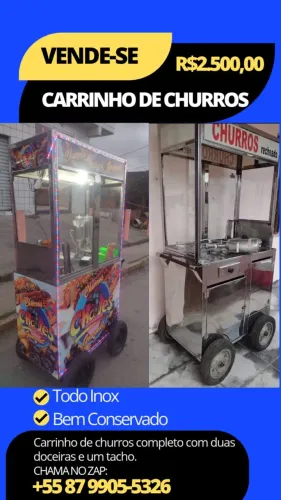 Carro de churros todo inox 