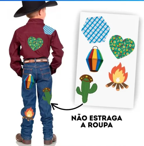Adesivos Divertidos Juninos para Roupas - Festa Julina