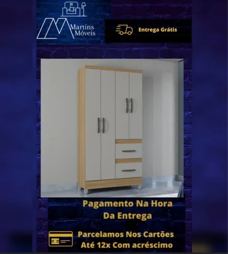 GRANDE PROMOÇÃO*GUARDA ROUPA CAPRI 04 PORTAS ENTREGA GRÁTIS ACEITA CARTÃO