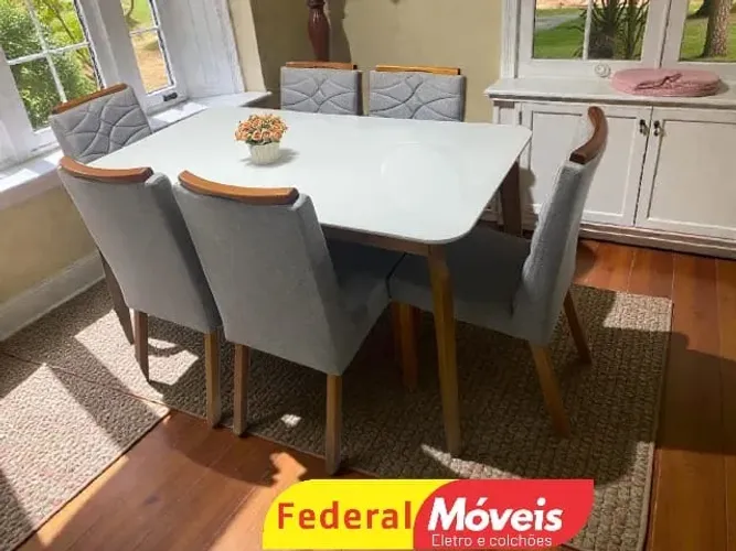 MESA 1,60x90cm COM 6 CADEIRAS A PRONTA ENTREGA