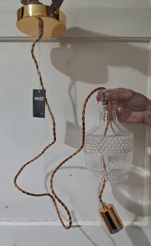 Pendente em Vidro Transparente Lapidado 13 cm 