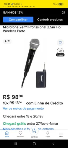 Mic. sem fio profissional 