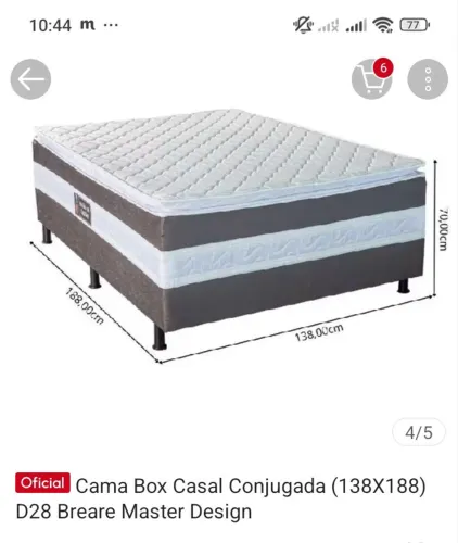 Cama box casal conjugada