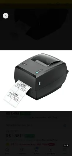 Impressora De Etiquetas Cod De Barras Elgin L42 Pro Usb Cor Preto