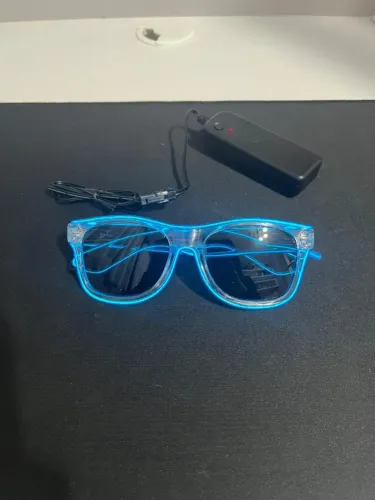 Óculos LED Neon Azul - Perfeito para Festas, Baladas e Rave