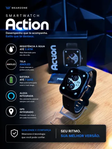 Smartwatch Action GPS integrado Alexa(Garantia)