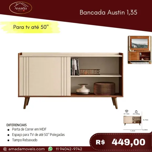 Bancada Austin 1,35 - à pronta entrega
