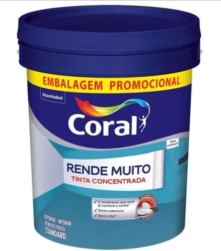 Tinta Acrílica Fosco Standard 20L Branco Neve - Rende Muito Coral