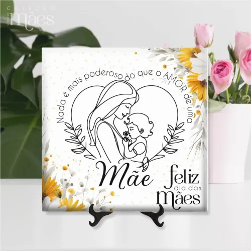 Quadro de porcelana personalizado dia das mães