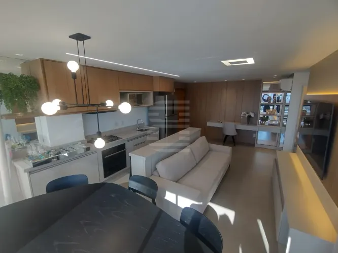 Apartamento mobiliado para locação. Nova Campinas, 2 suítes, lavabo, 2 vagas