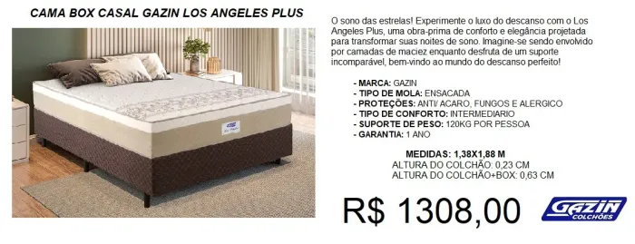 Cama box casal gazin - á pronta entrega e frete grátis!