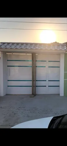 Portão alumínio lambri branco lindo urgente