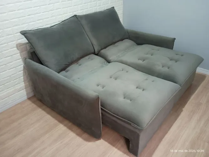 Sofá cama casal retrátil mola 