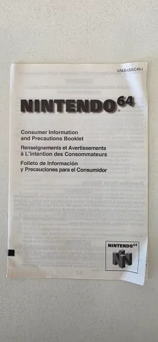 Folheto informativo do Nintendo 64